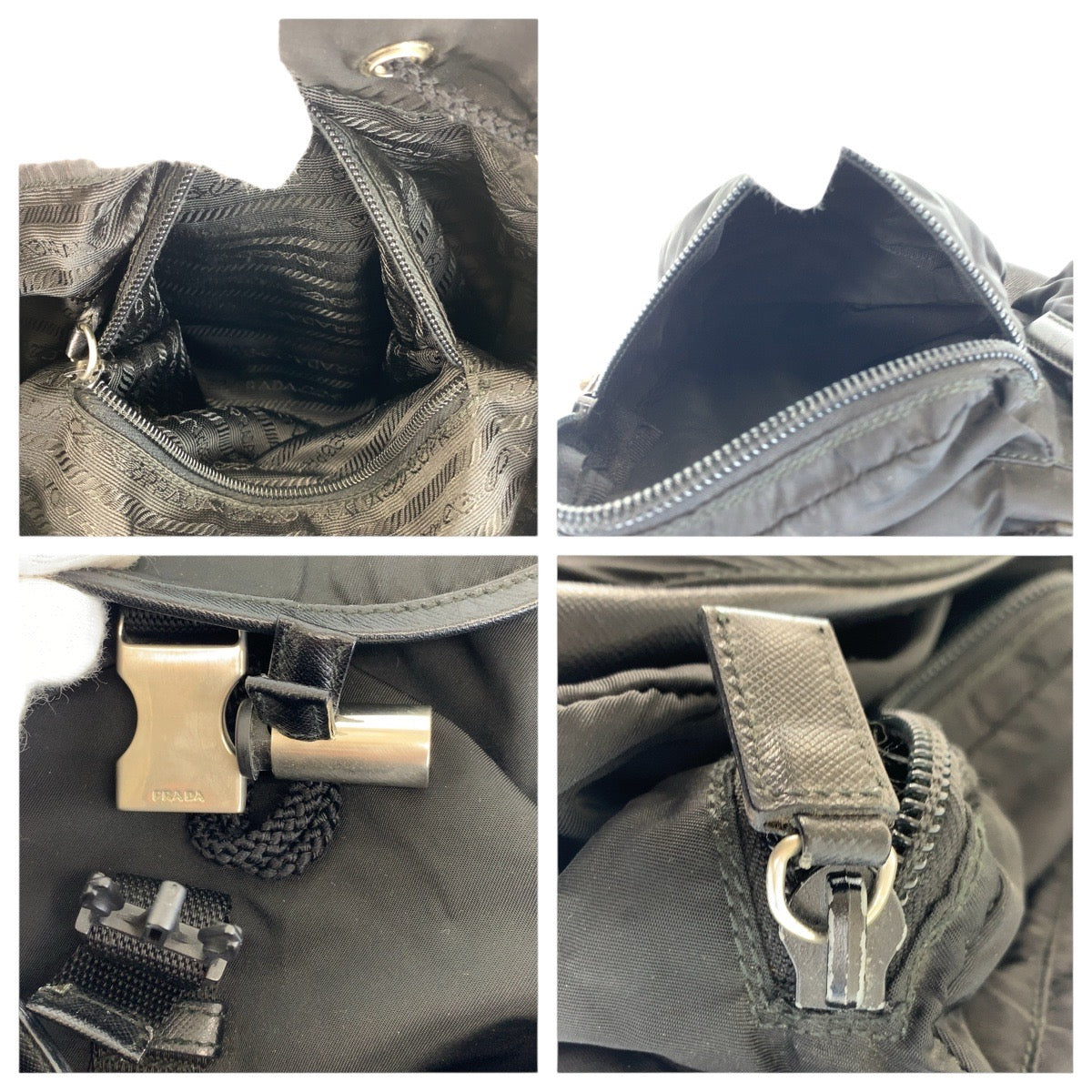 PRADA Backpack Nylon, Leather black Backpacks, Daypacks, Backpacks, Unisex Testo Saffiano Triangle With logo Women Used Authentic