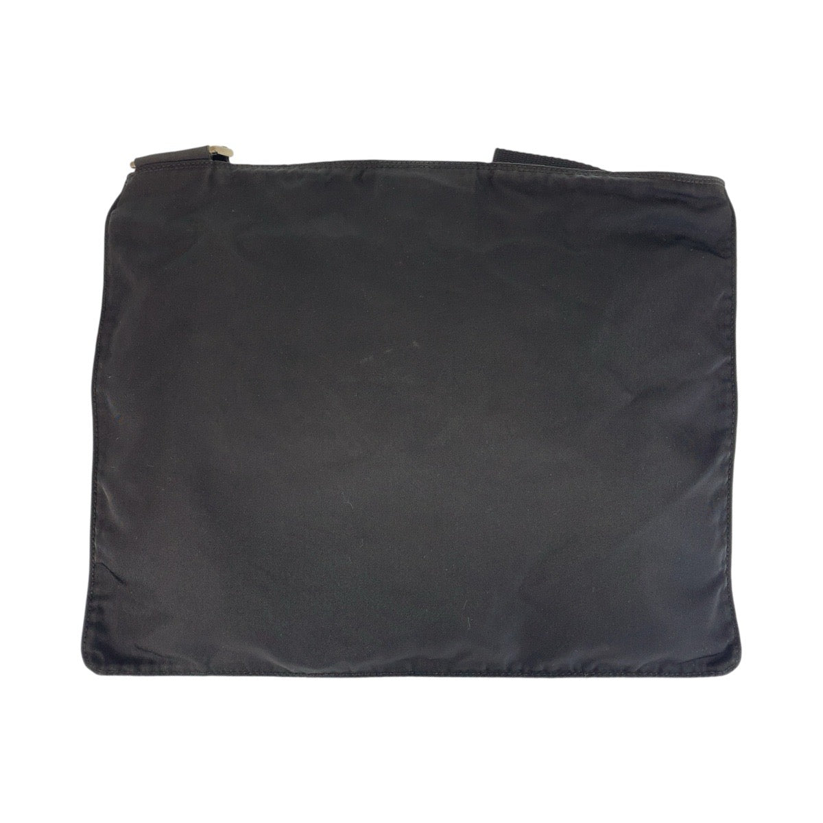 PRADA Shoulder Bag Nylon Black SilverMetal Shoulder Bag Test Triangle With logo Women Used Authentic