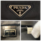 PRADA Shoulder Bag Nylon Black SilverMetal Shoulder Bag Test Triangle With logo Women Used Authentic