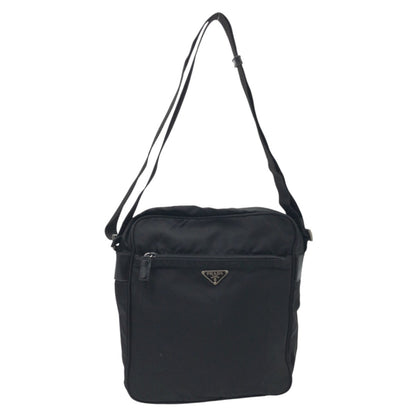 PRADA Shoulder Bag Nylon Black black Shoulder Bag Messenger Bag Unisex Test Triangular logo mens Used Authentic