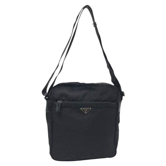 PRADA Shoulder Bag Nylon Black black Shoulder Bag Messenger Bag Unisex Test Triangular logo mens Used Authentic