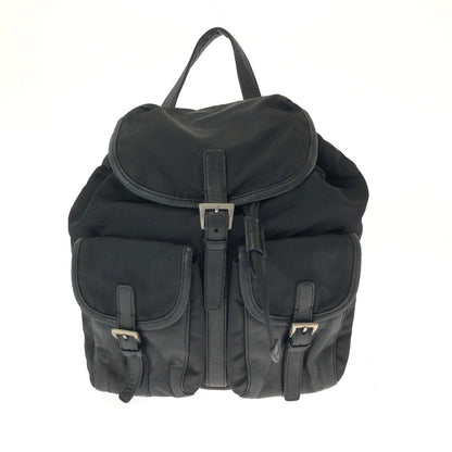 PRADA Backpack Nylon, Leather black Backpack Unisex Test Women Used Authentic