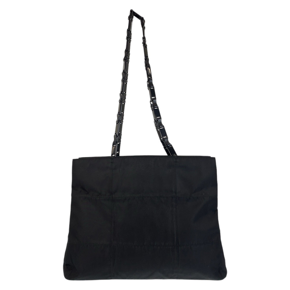 PRADA Tote Bag Nylon Black black Tote Bag Shoulder Bag Test Triangle With logo Women Used Authentic