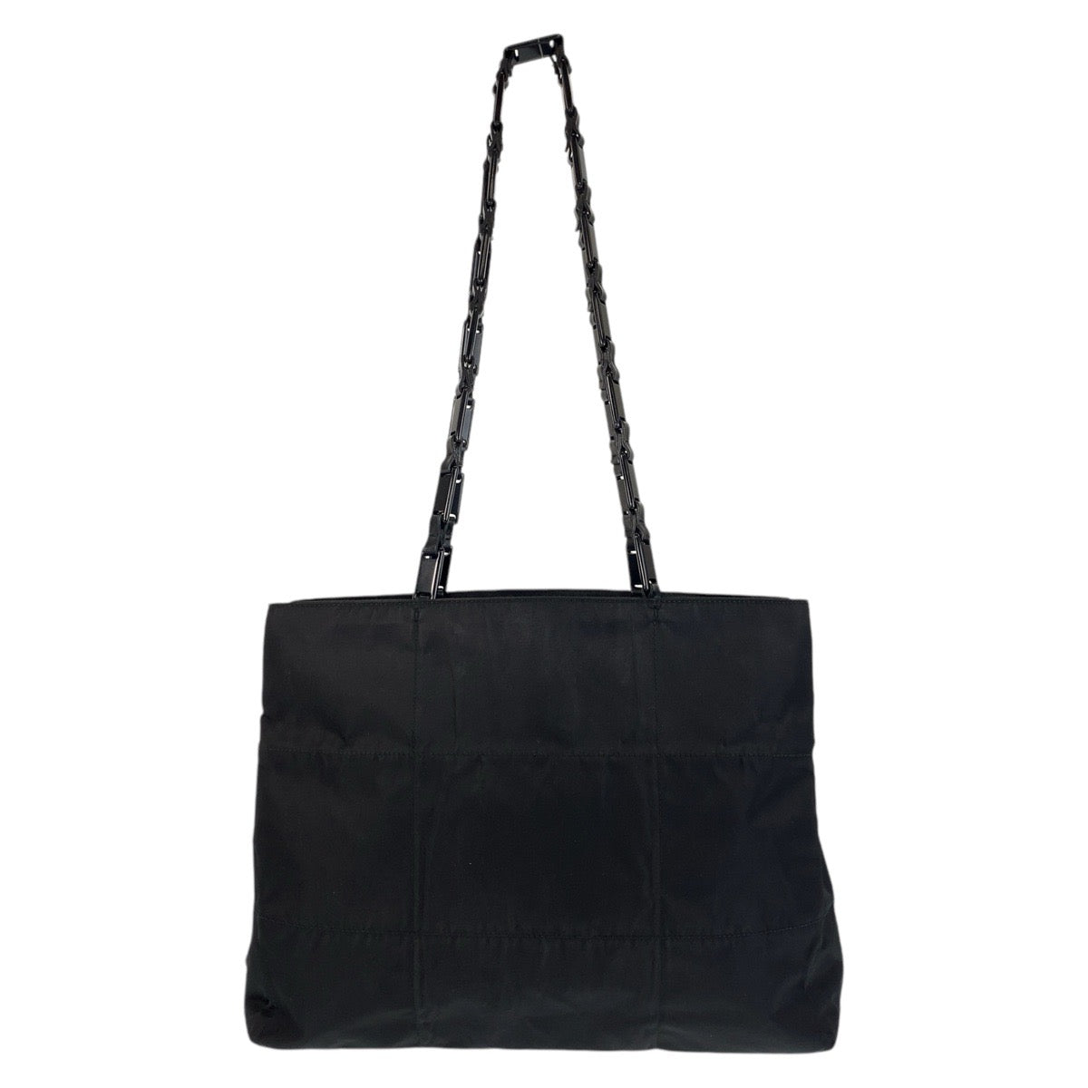 PRADA Tote Bag Nylon Black black Tote Bag Shoulder Bag Test Triangle With logo Women Used Authentic
