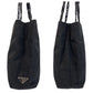 PRADA Tote Bag Nylon Black black Tote Bag Shoulder Bag Test Triangle With logo Women Used Authentic