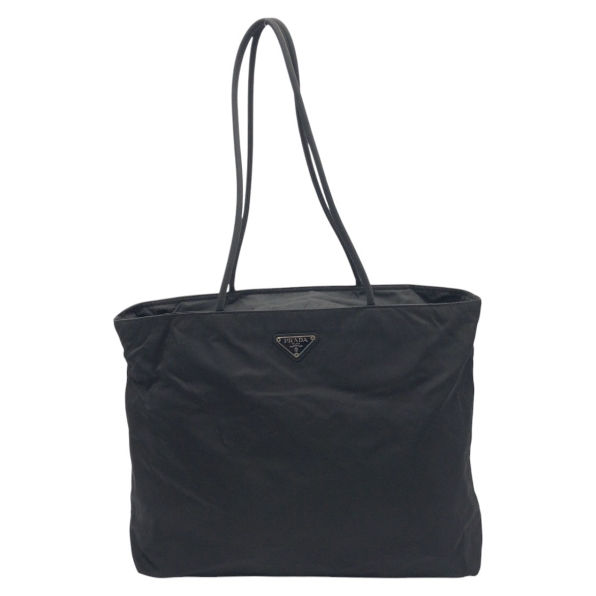 PRADA Tote Bag Nylon Black black Tote Bag Shoulder Bag Unisex Test Triangular logo Women Used Authentic