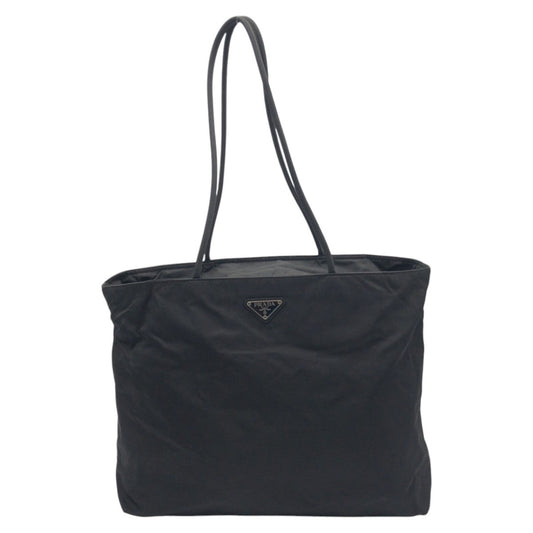 PRADA Tote Bag Nylon Black black Tote Bag Shoulder Bag Unisex Test Triangular logo Women Used Authentic