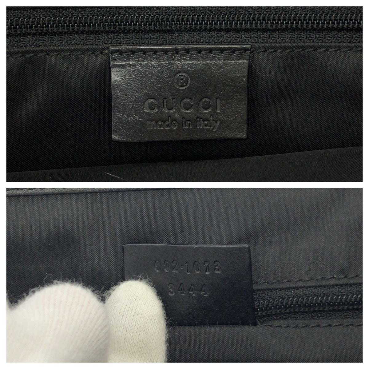 GUCCI Tote Bag 002 1073 GG canvas Black SilverMetal Tote Bag Shoulder Bag Jackie Women Used Authentic