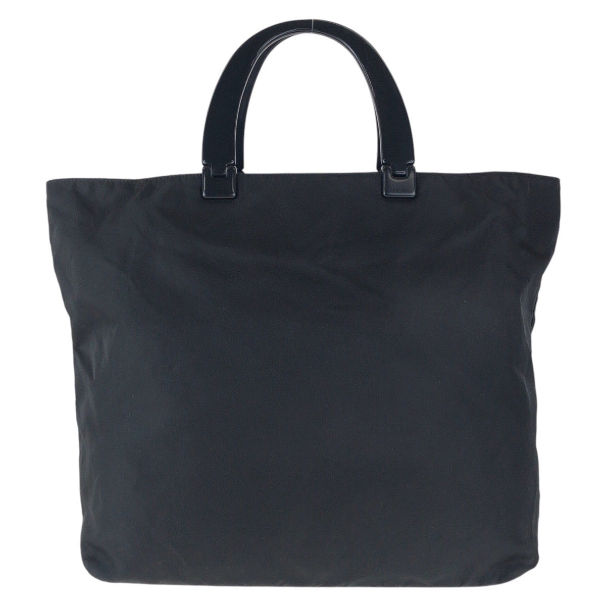 PRADA Tote Bag Nylon, Plastic Black black Tote Bag handbag Test Triangle With logo Women Used Authentic