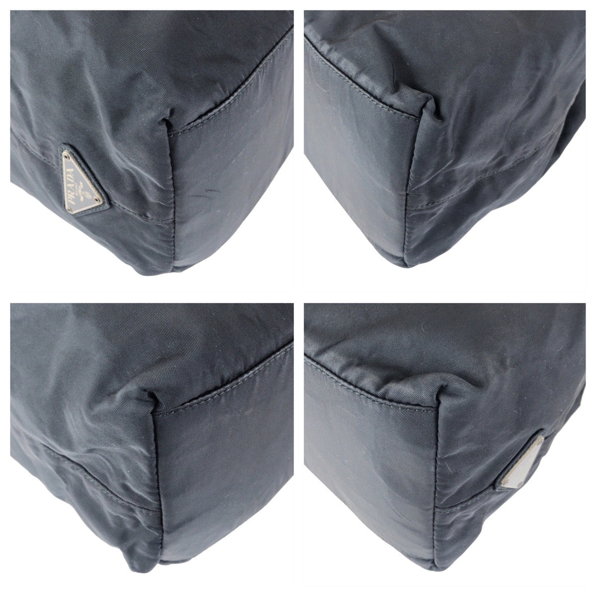 PRADA Tote Bag Nylon, Plastic Black black Tote Bag handbag Test Triangle With logo Women Used Authentic