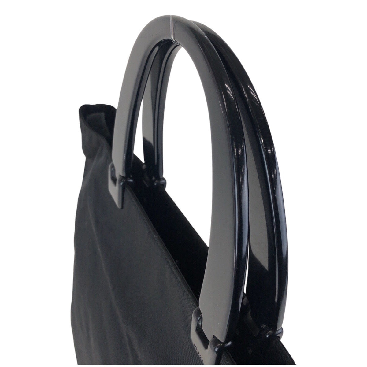 PRADA Tote Bag Nylon, Plastic Black black Tote Bag handbag Test Triangle With logo Women Used Authentic