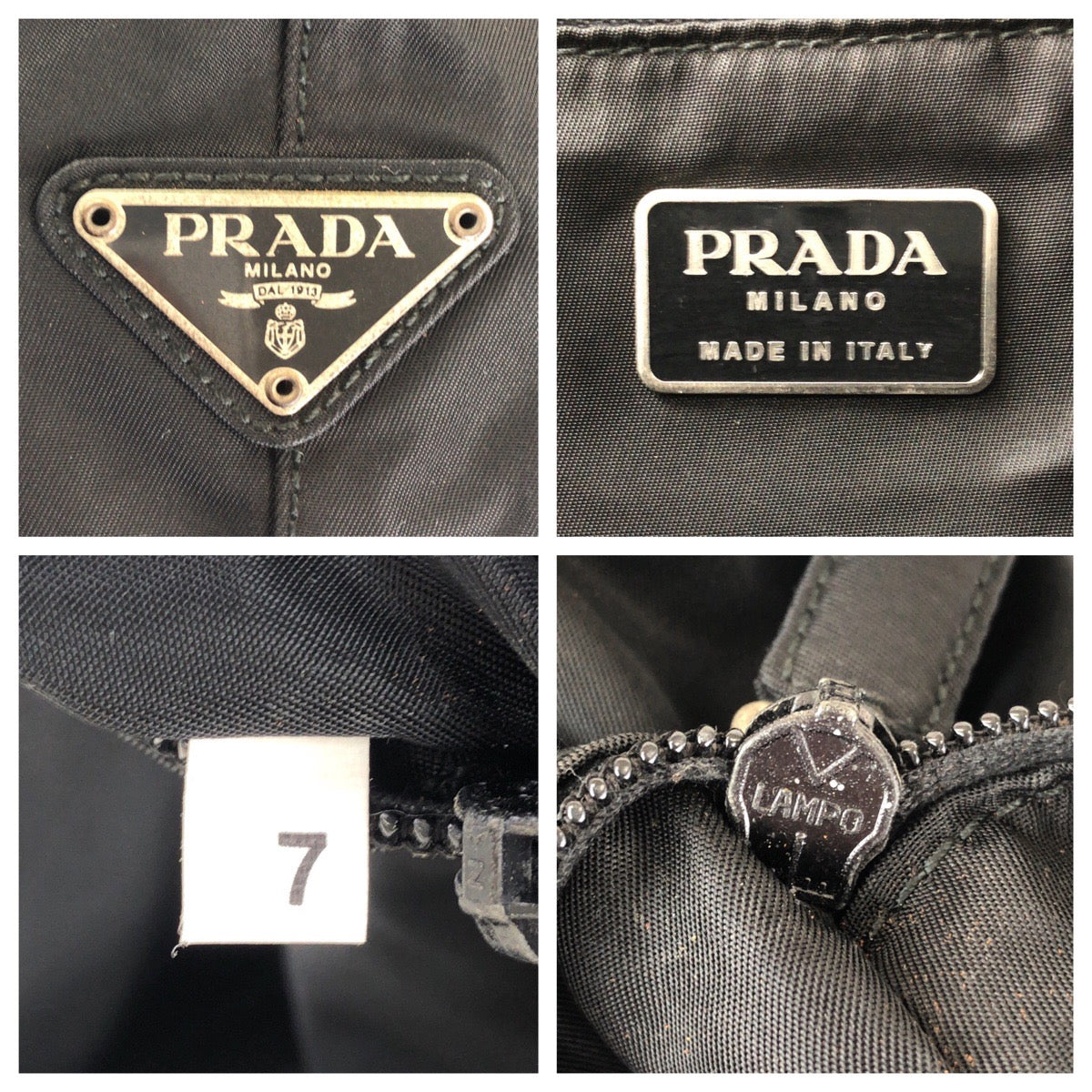 PRADA Tote Bag Nylon, Plastic Black black Tote Bag handbag Test Triangle With logo Women Used Authentic
