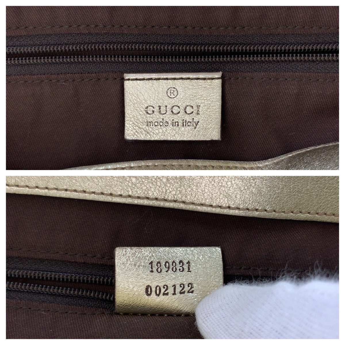 GUCCI Tote Bag 189831 GG canvas, leather Beige gold Tote Bag Shoulder Bag Abbey Women Used Authentic