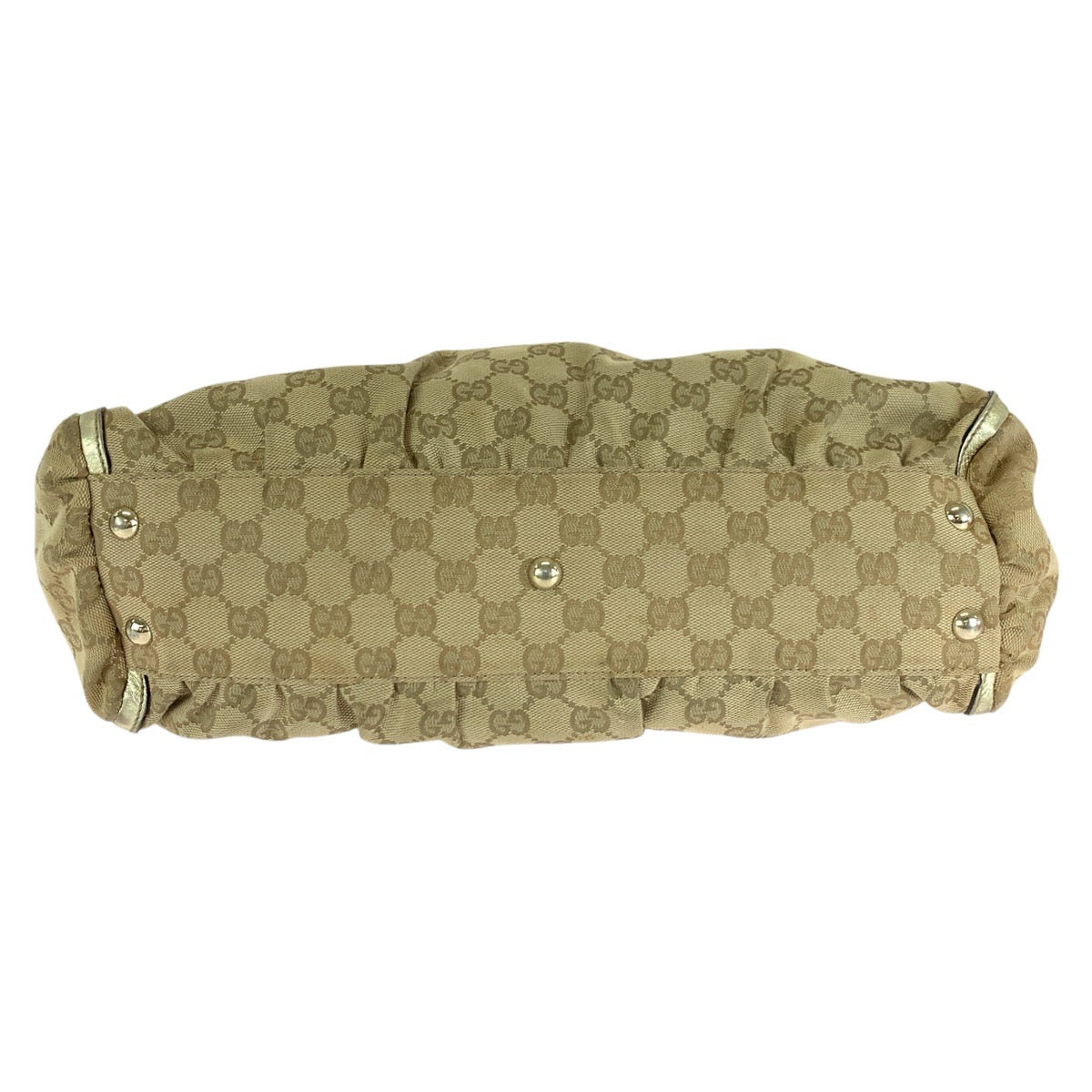 GUCCI Tote Bag 189831 GG canvas, leather Beige gold Tote Bag Shoulder Bag Abbey Women Used Authentic