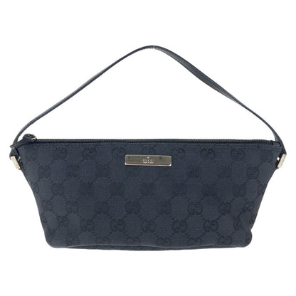 GUCCI Handbag 039 1103 GG canvas, leather Black SilverMetal Handbag accessory pouch Women Used Authentic