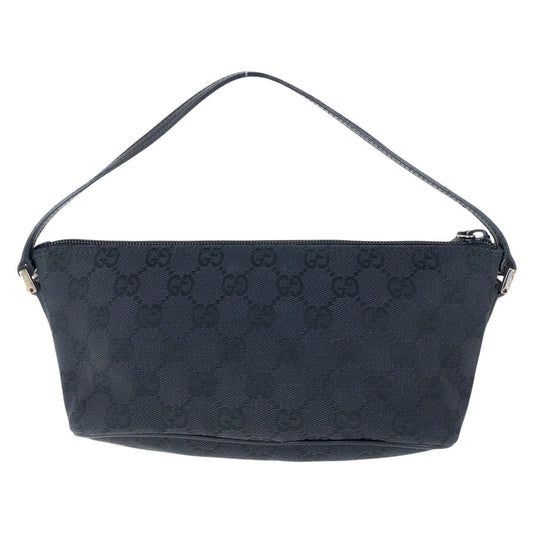 GUCCI Handbag 039 1103 GG canvas, leather Black SilverMetal Handbag accessory pouch Women Used Authentic