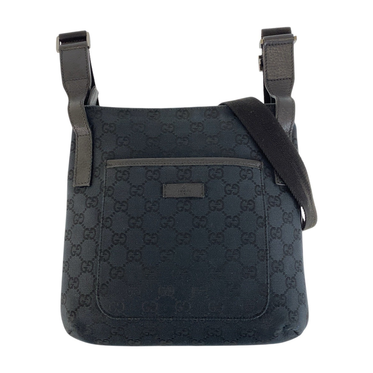 GUCCI Shoulder Bag 122793 GG canvas, leather Black black Shoulder Bag Messenger bag Women Used Authentic