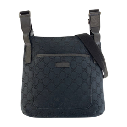 GUCCI Shoulder Bag 122793 GG canvas, leather Black black Shoulder Bag Messenger bag Women Used Authentic