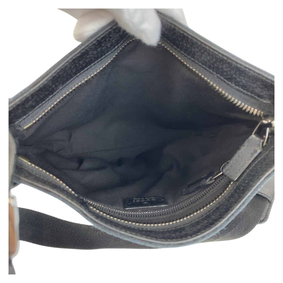 GUCCI Shoulder Bag 122793 GG canvas, leather Black black Shoulder Bag Messenger bag Women Used Authentic