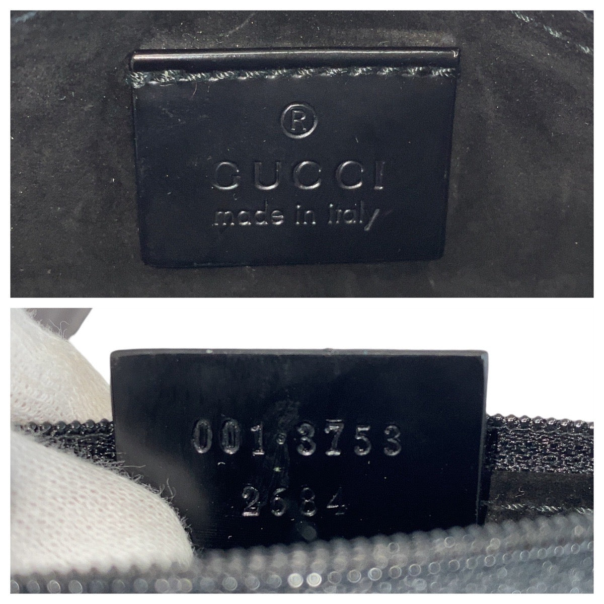 GUCCI Handbag 001 3753 GG canvas, plastic Black black Handbag Women Used Authentic