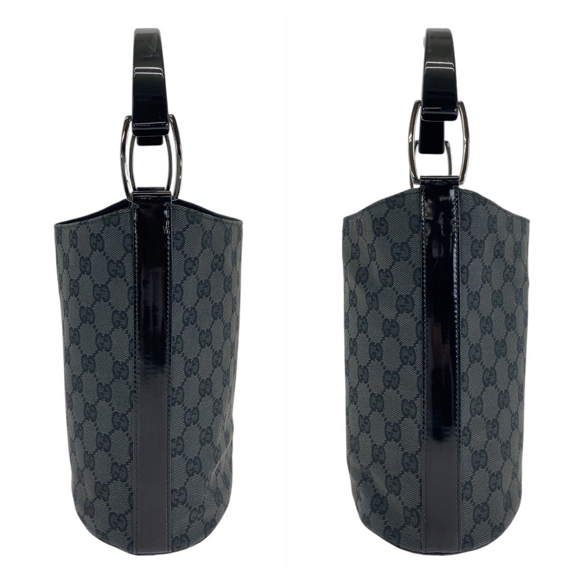 GUCCI Handbag 001 3753 GG canvas, plastic Black black Handbag Women Used Authentic