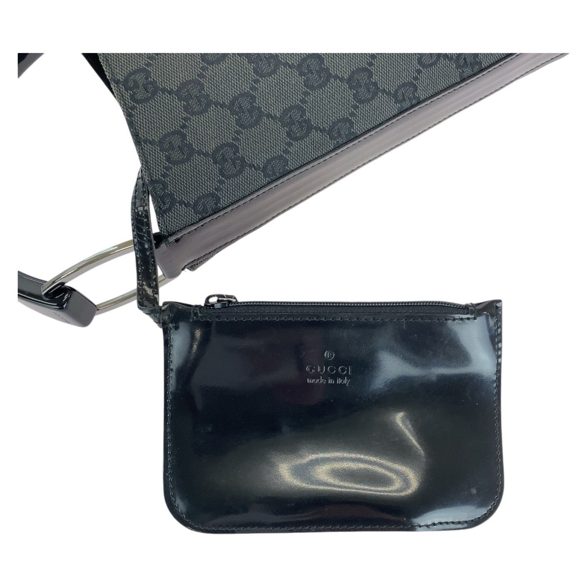 GUCCI Handbag 001 3753 GG canvas, plastic Black black Handbag Women Used Authentic