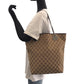GUCCI Tote Bag 120836 GG canvas Beige Brown SilverMetal Tote Bag Shoulder Bag Women Used Authentic