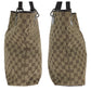 GUCCI Tote Bag 120836 GG canvas Beige Brown SilverMetal Tote Bag Shoulder Bag Women Used Authentic