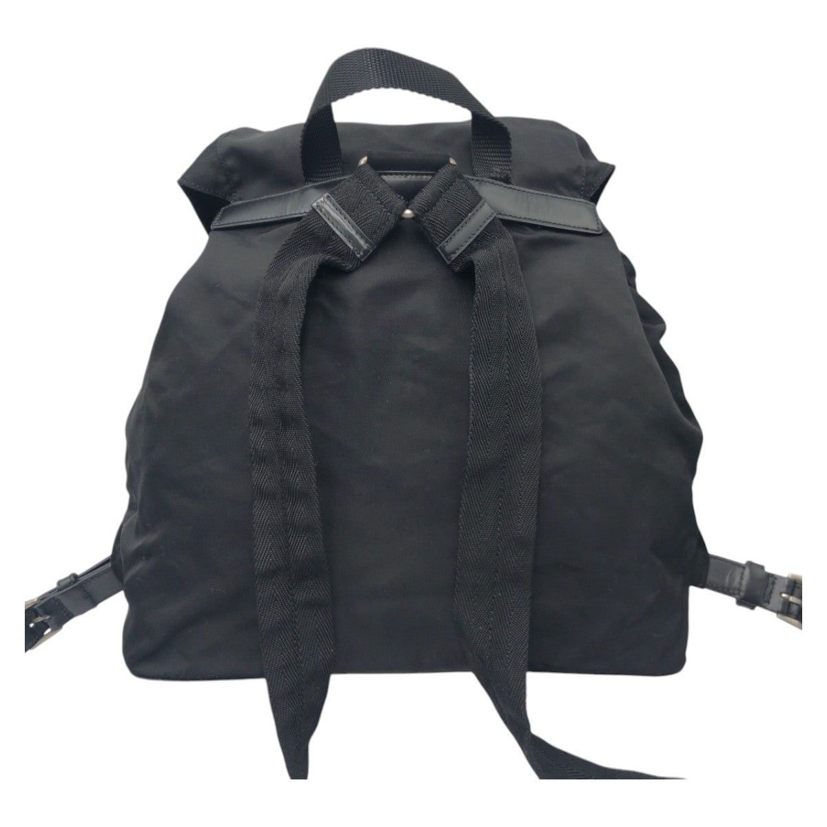 PRADA Backpack Nylon Black black Backpack Unisex Test Triangular logo Women Used Authentic