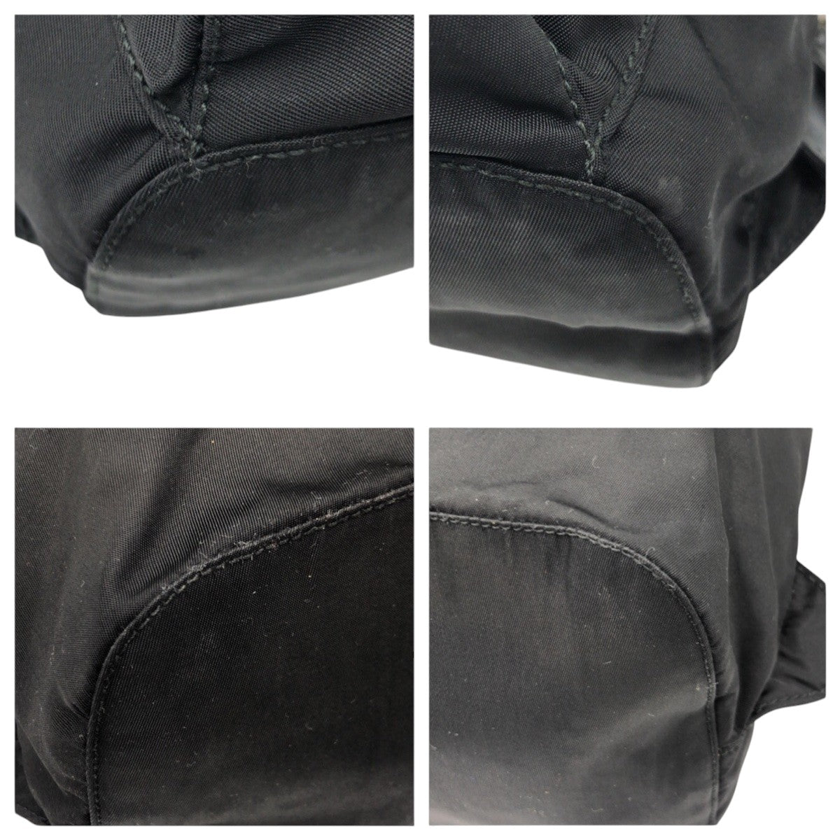 PRADA Backpack Nylon Black black Backpack Unisex Test Triangular logo Women Used Authentic