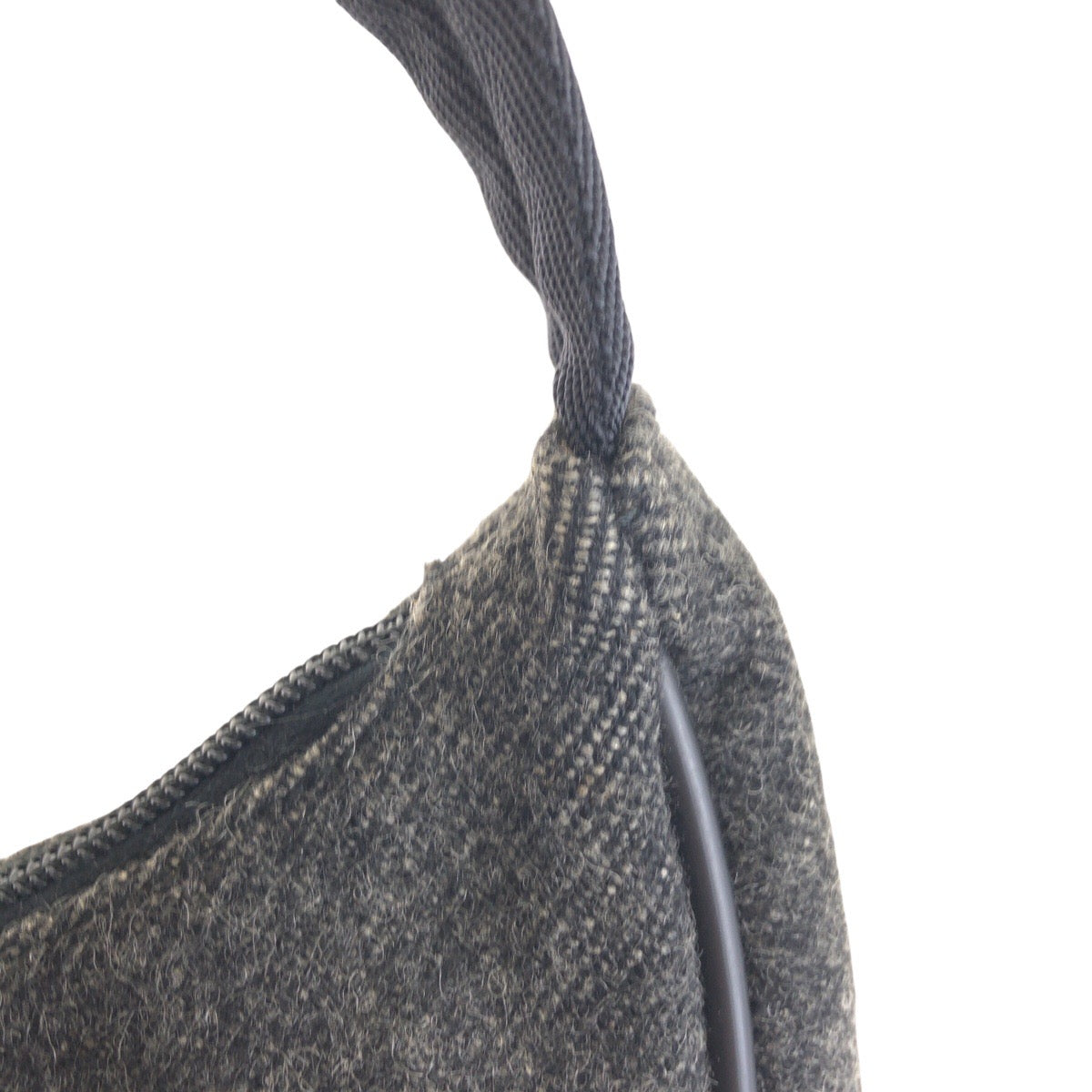 PRADA Handbag Wool, Nylon Gray Navy SilverMetal Handbag accessory pouch PRADA Sports Women Used Authentic
