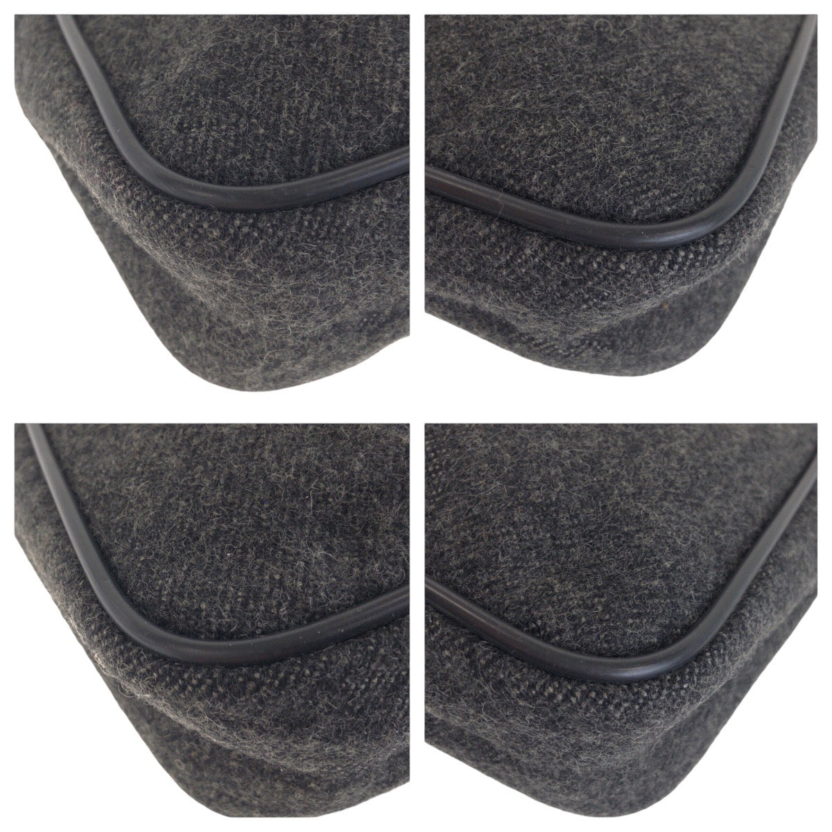 PRADA Handbag Wool, Nylon Gray Navy SilverMetal Handbag accessory pouch PRADA Sports Women Used Authentic