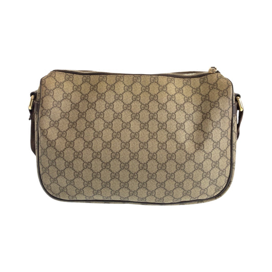 GUCCI Shoulder Bag 246861 GG Supreme Canvas Brown Beige SilverMetal Shoulder Bag Messenger bag Women Used Authentic