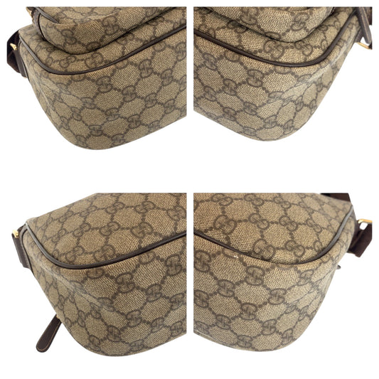 GUCCI Shoulder Bag 246861 GG Supreme Canvas Brown Beige SilverMetal Shoulder Bag Messenger bag Women Used Authentic
