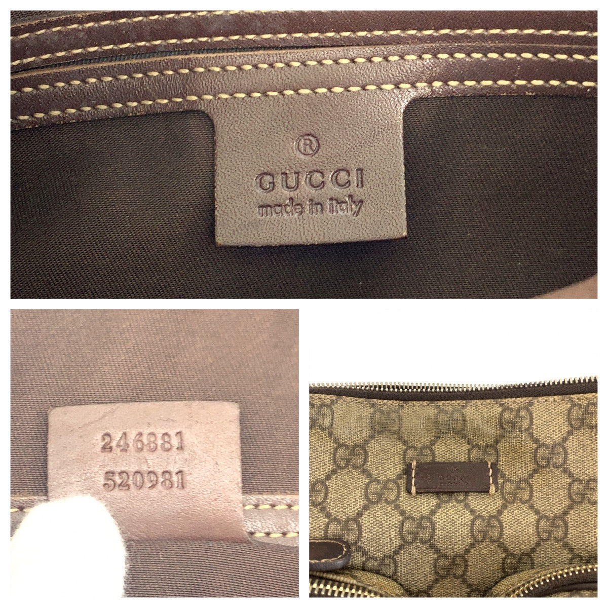 GUCCI Shoulder Bag 246861 GG Supreme Canvas Brown Beige SilverMetal Shoulder Bag Messenger bag Women Used Authentic
