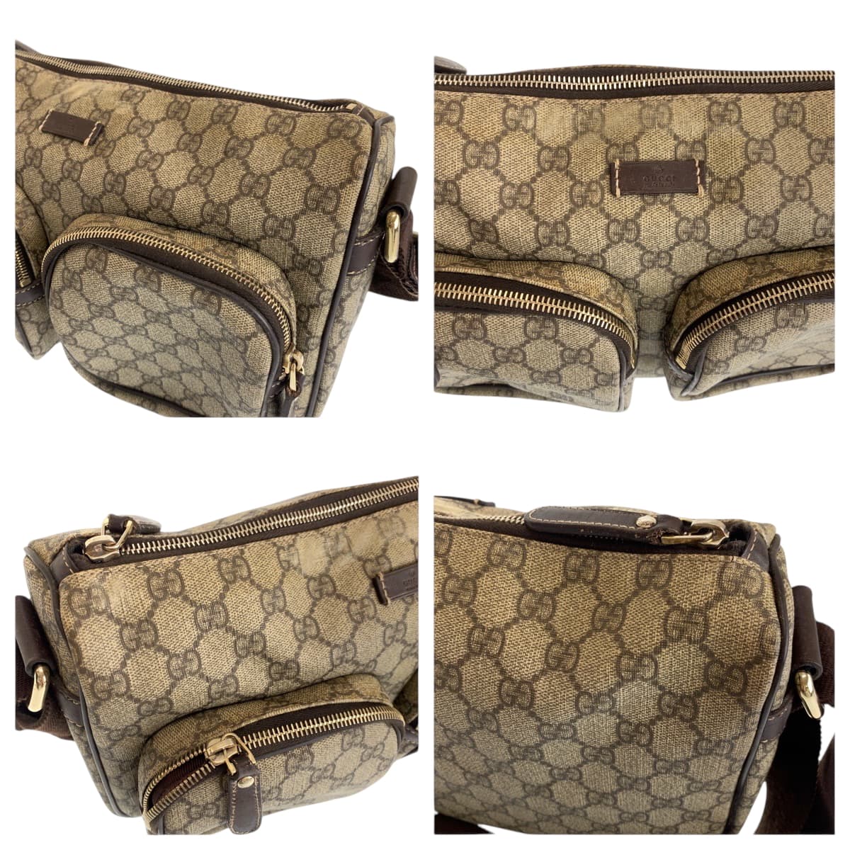 GUCCI Shoulder Bag 246861 GG Supreme Canvas Brown Beige SilverMetal Shoulder Bag Messenger bag Women Used Authentic