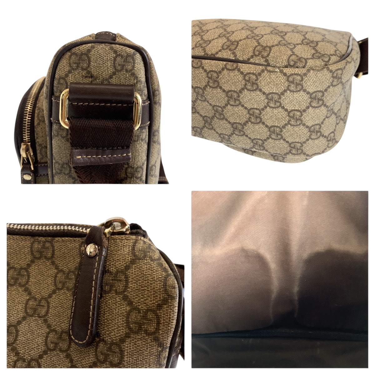 GUCCI Shoulder Bag 246861 GG Supreme Canvas Brown Beige SilverMetal Shoulder Bag Messenger bag Women Used Authentic