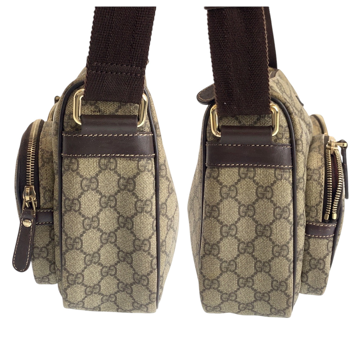 GUCCI Shoulder Bag 246861 GG Supreme Canvas Brown Beige SilverMetal Shoulder Bag Messenger bag Women Used Authentic