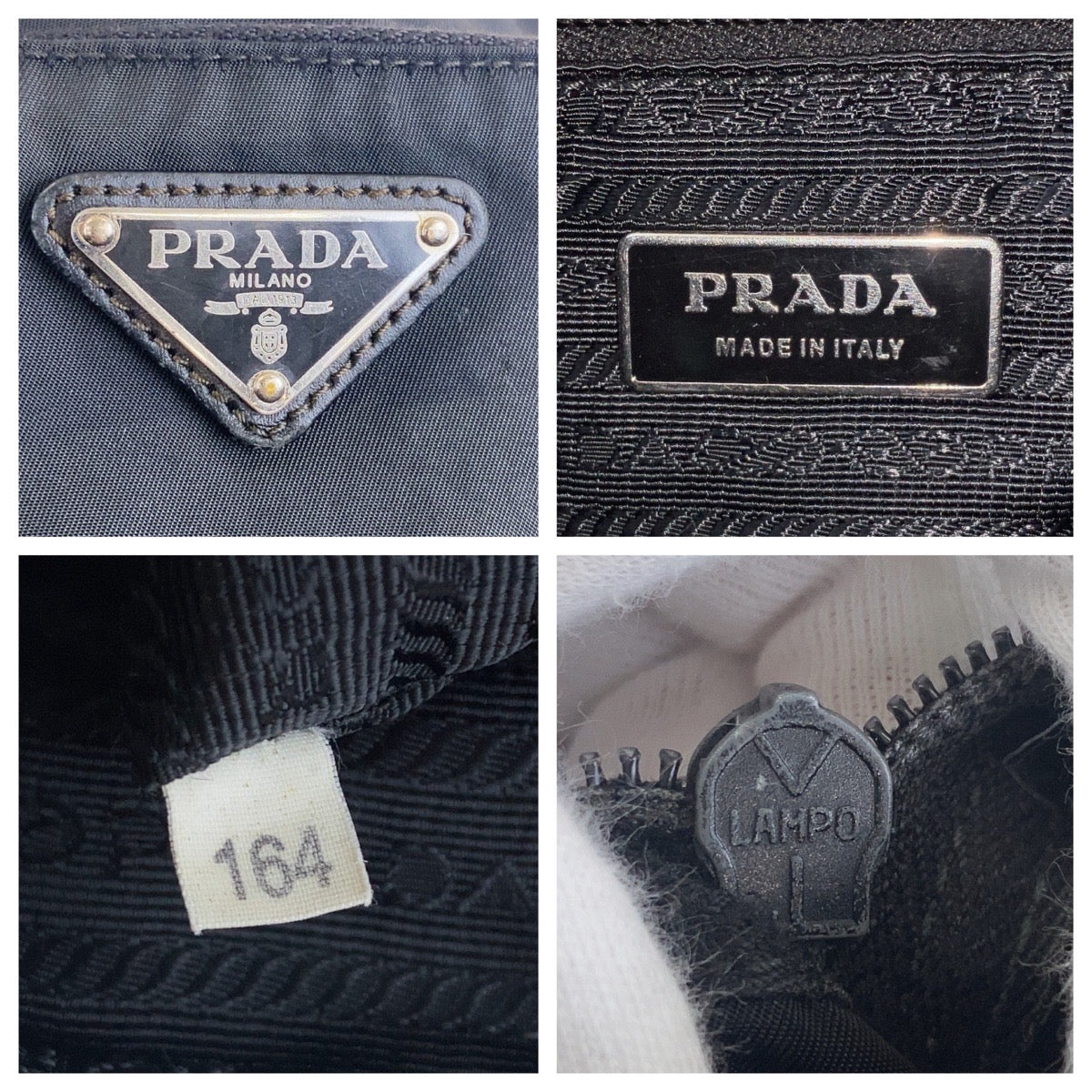 PRADA Shoulder Bag Nylon Black SilverMetal Crossbody Shoulder Bag Unisex Test Triangle With logo mens Used Authentic