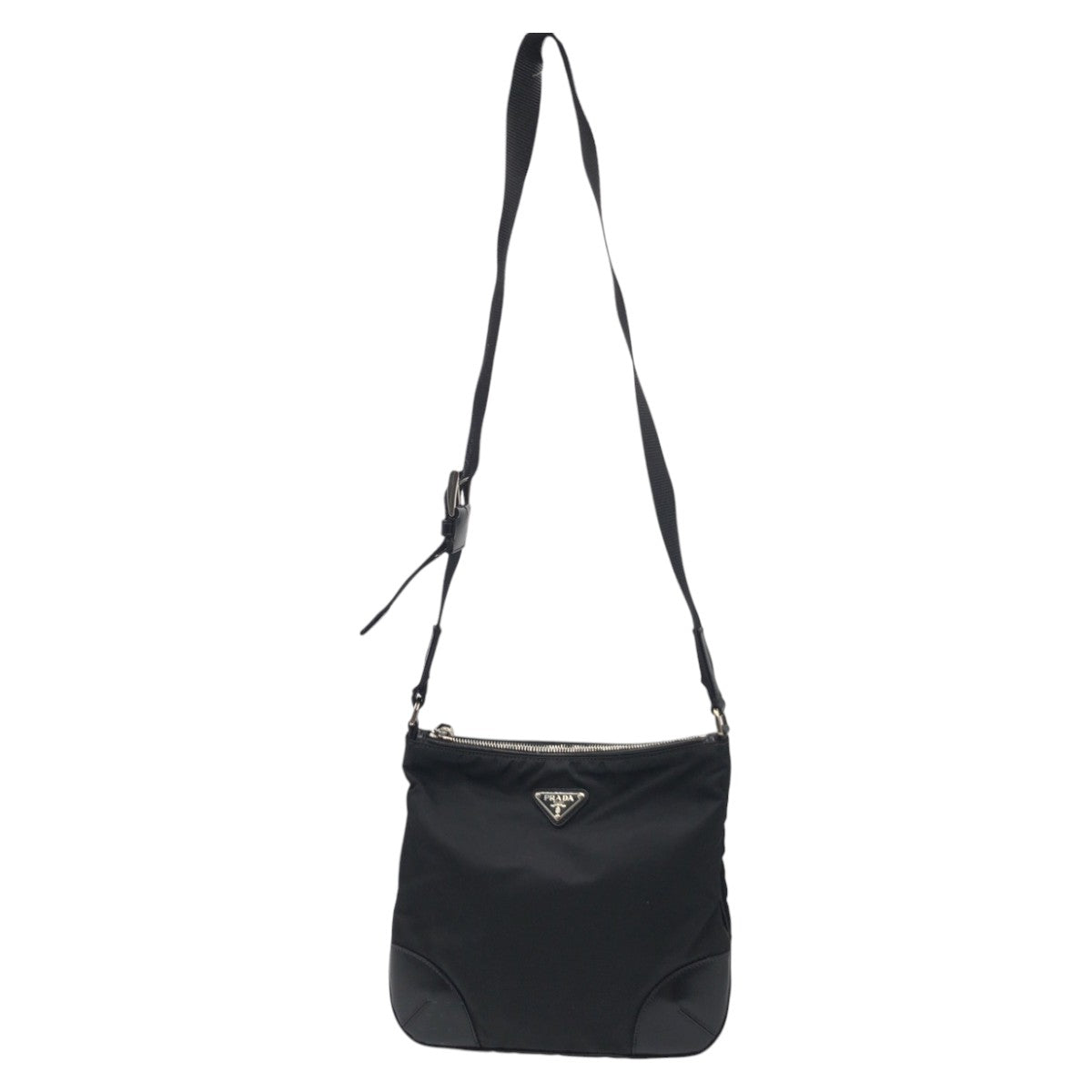 PRADA Shoulder Bag Nylon Black black Shoulder Bag Messenger Bag Unisex Test Triangular logo mens Used Authentic