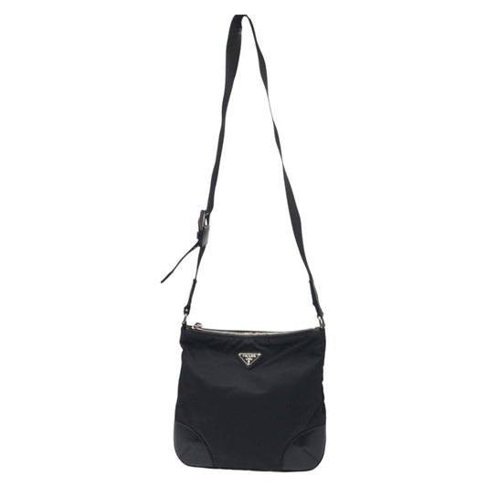 PRADA Shoulder Bag Nylon Black black Shoulder Bag Messenger Bag Unisex Test Triangular logo mens Used Authentic