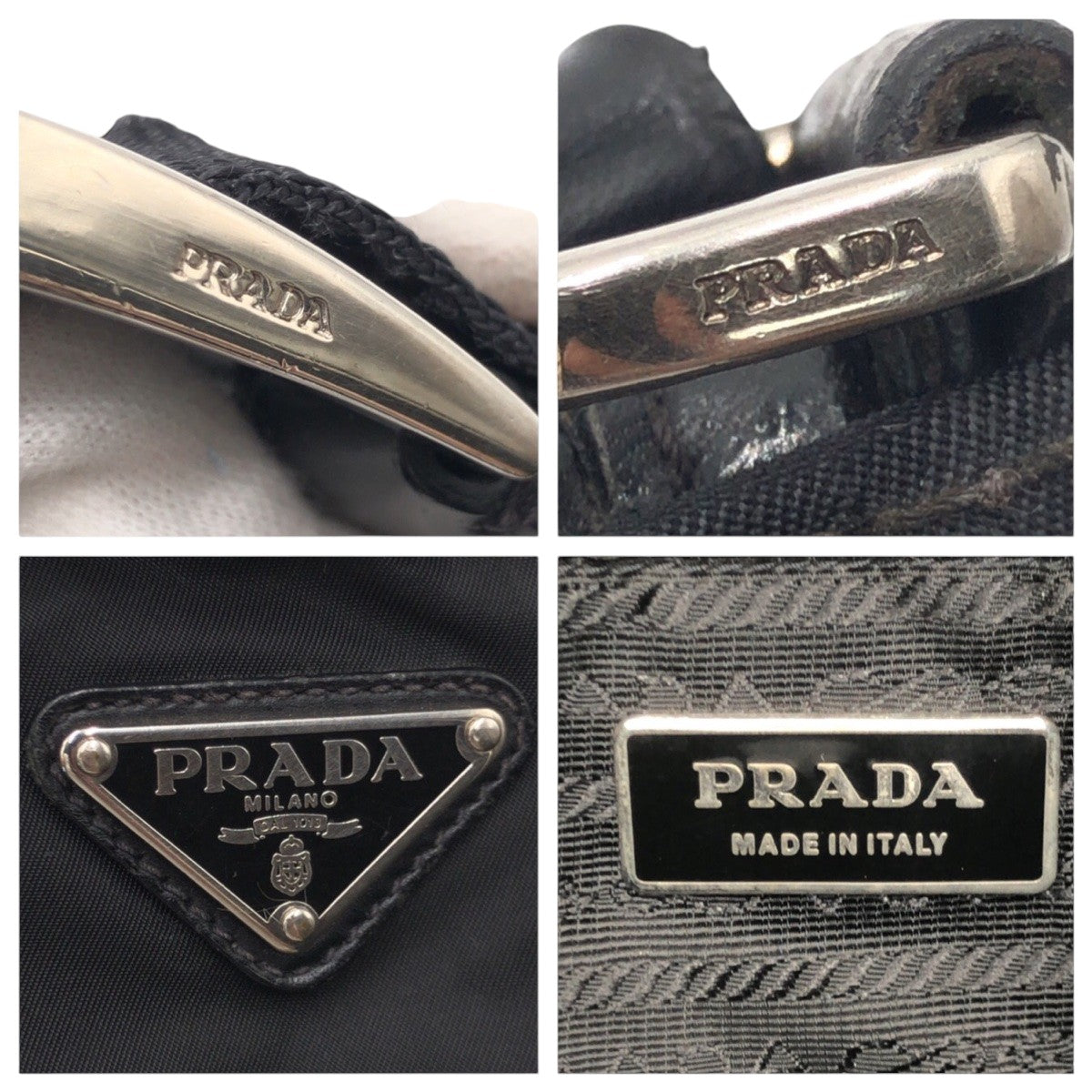 PRADA Shoulder Bag Nylon Black black Shoulder Bag Messenger Bag Unisex Test Triangular logo mens Used Authentic