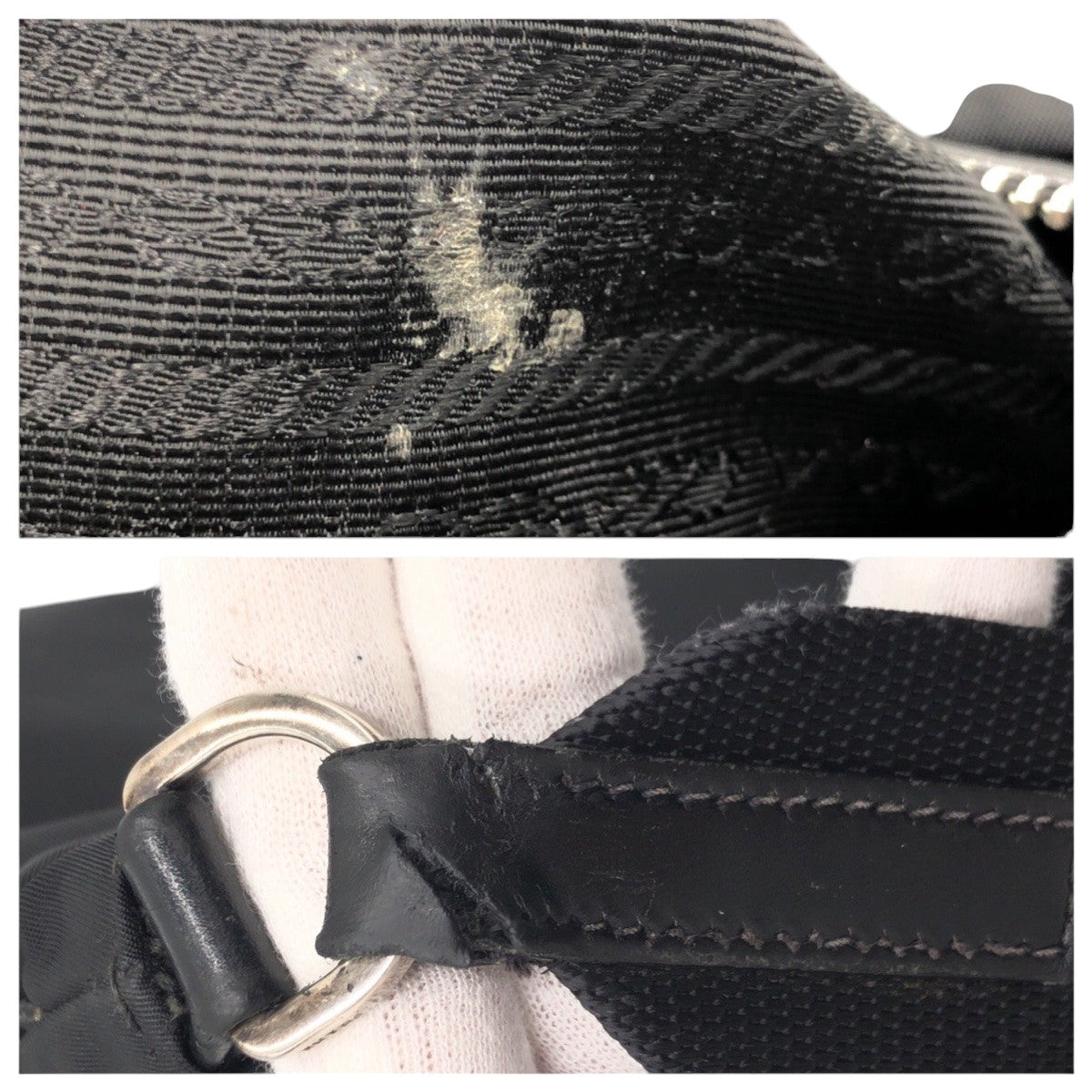 PRADA Shoulder Bag Nylon Black black Shoulder Bag Messenger Bag Unisex Test Triangular logo mens Used Authentic