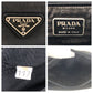 PRADA Tote Bag Nylon Black SilverMetal Tote Bag Shoulder Bag Test Triangle With logo Women Used Authentic