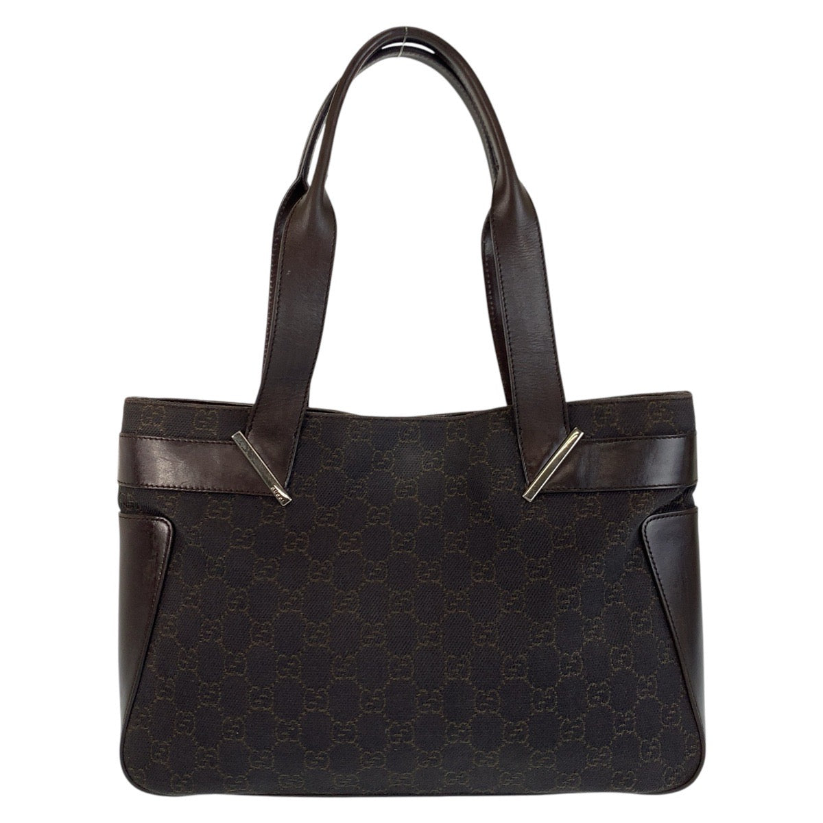 GUCCI Tote Bag 73983 GG canvas, leather Brown Tote Bag Shoulder Bag Women Used Authentic