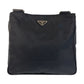 PRADA Shoulder Bag Nylon Black SilverMetal Crossbody Shoulder Bag Messenger Bag Test Triangle With logo Women Used Authentic
