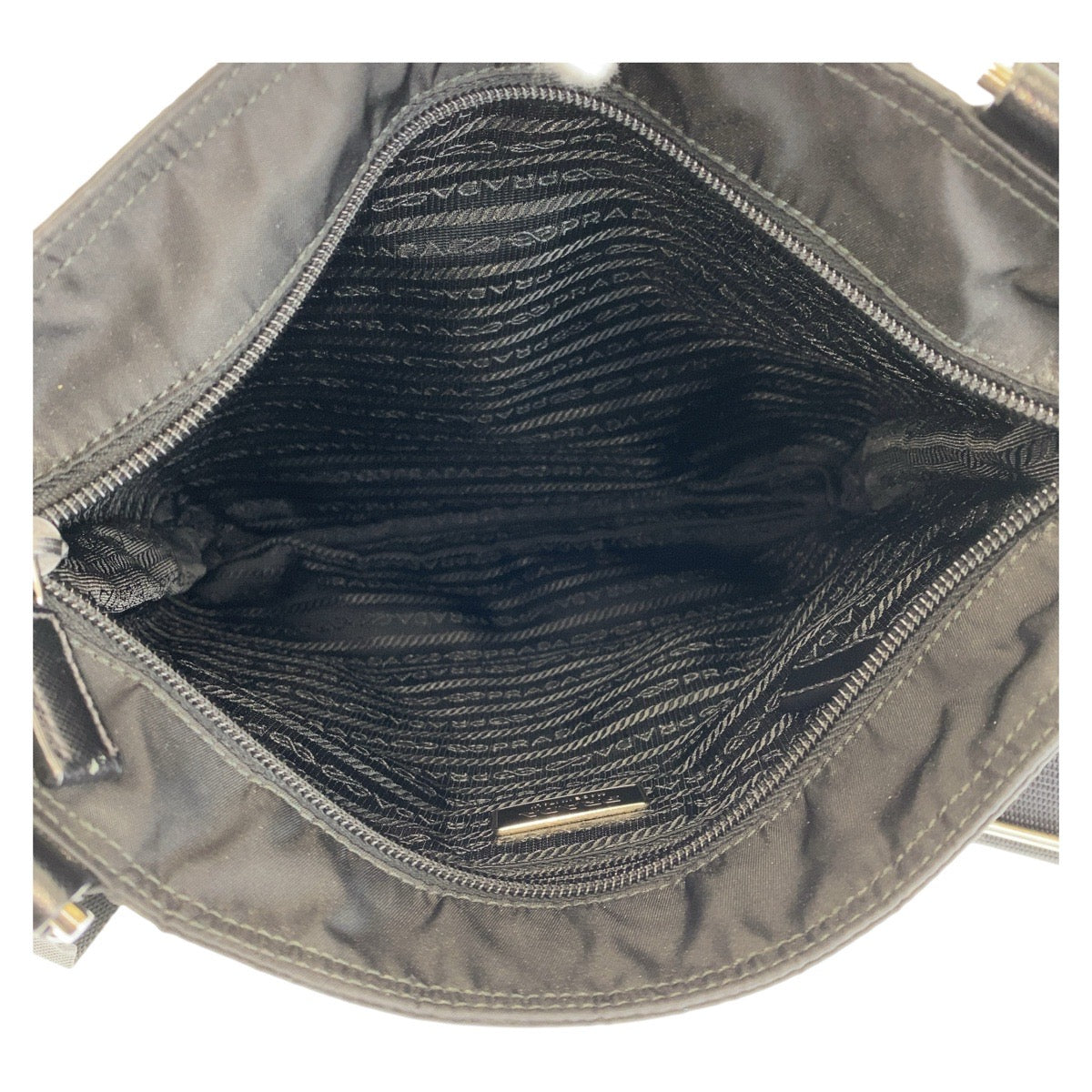 PRADA Shoulder Bag Nylon Black SilverMetal Crossbody Shoulder Bag Messenger Bag Test Triangle With logo Women Used Authentic
