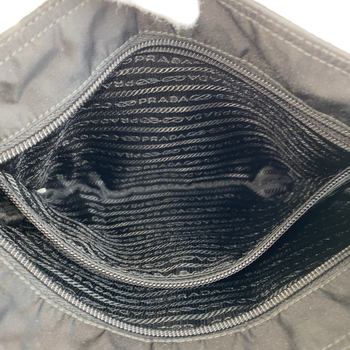 PRADA Shoulder Bag Nylon Black SilverMetal Crossbody Shoulder Bag Messenger Bag Test Triangle With logo Women Used Authentic