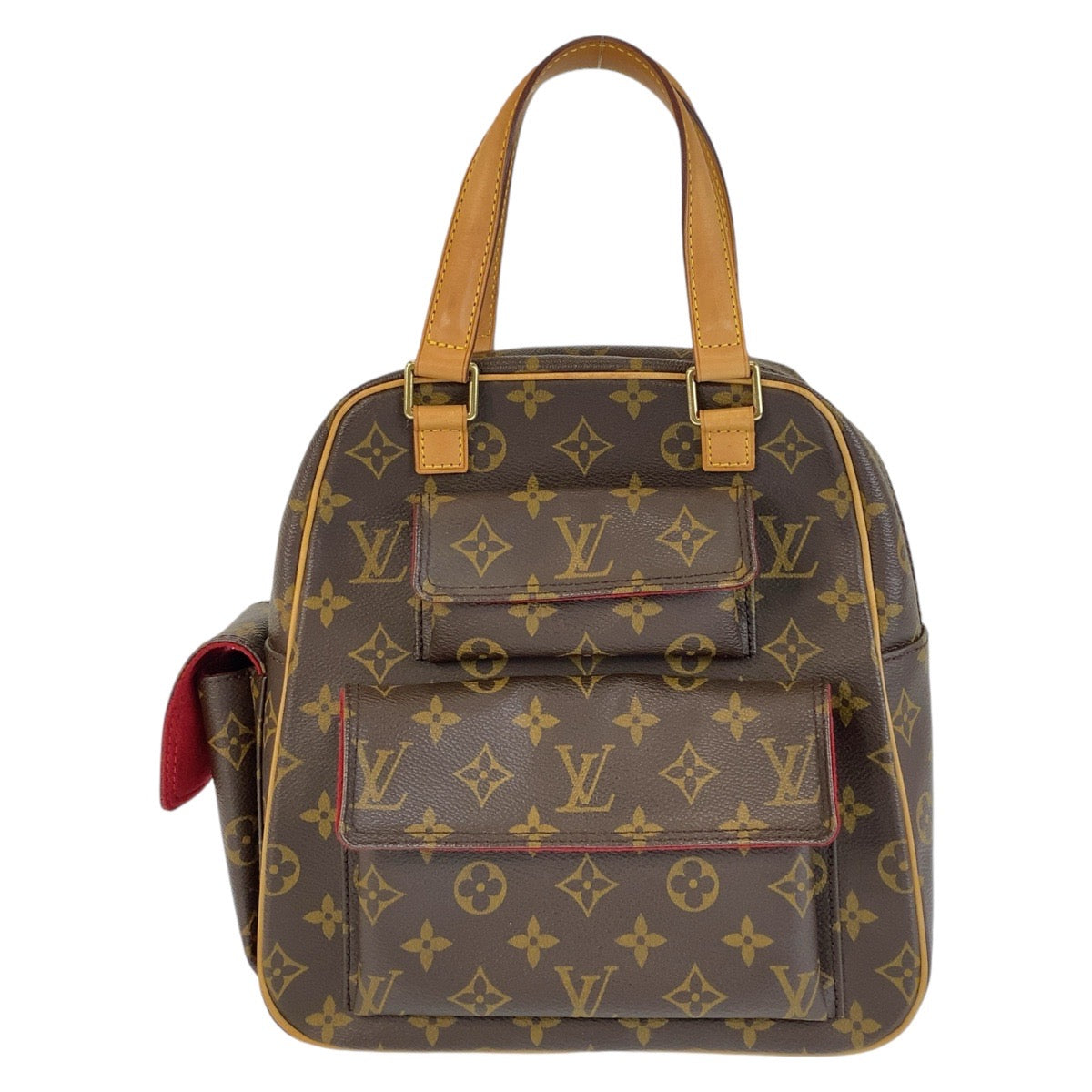 LOUIS VUITTON Handbag M51161 PVC, Leather Brown Gold Metal Monogram Exantri Cite Women Used Authentic