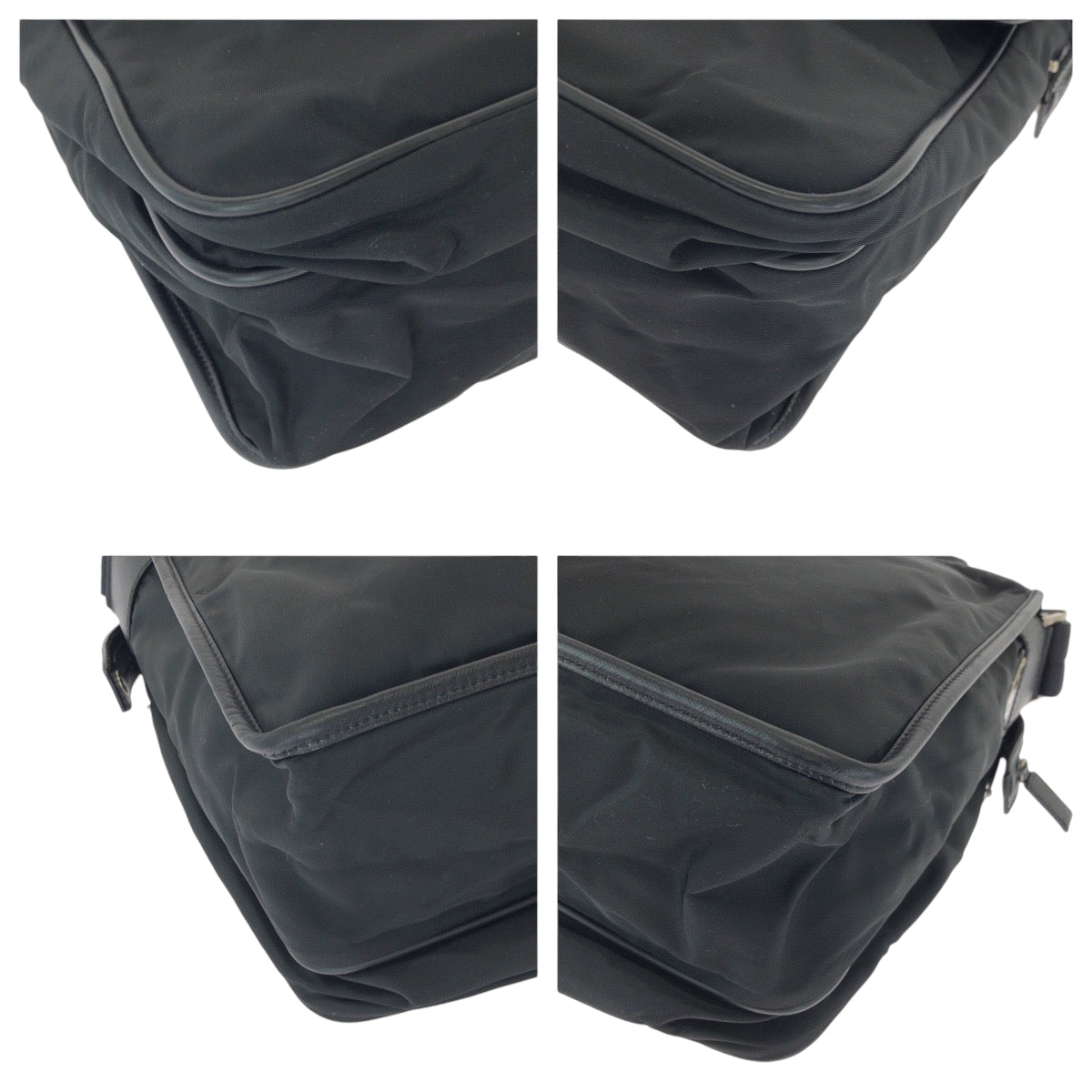 PRADA Shoulder Bag V165 Nylon black Shoulder Bag Messenger bag Test Triangle With logo Women Used Authentic